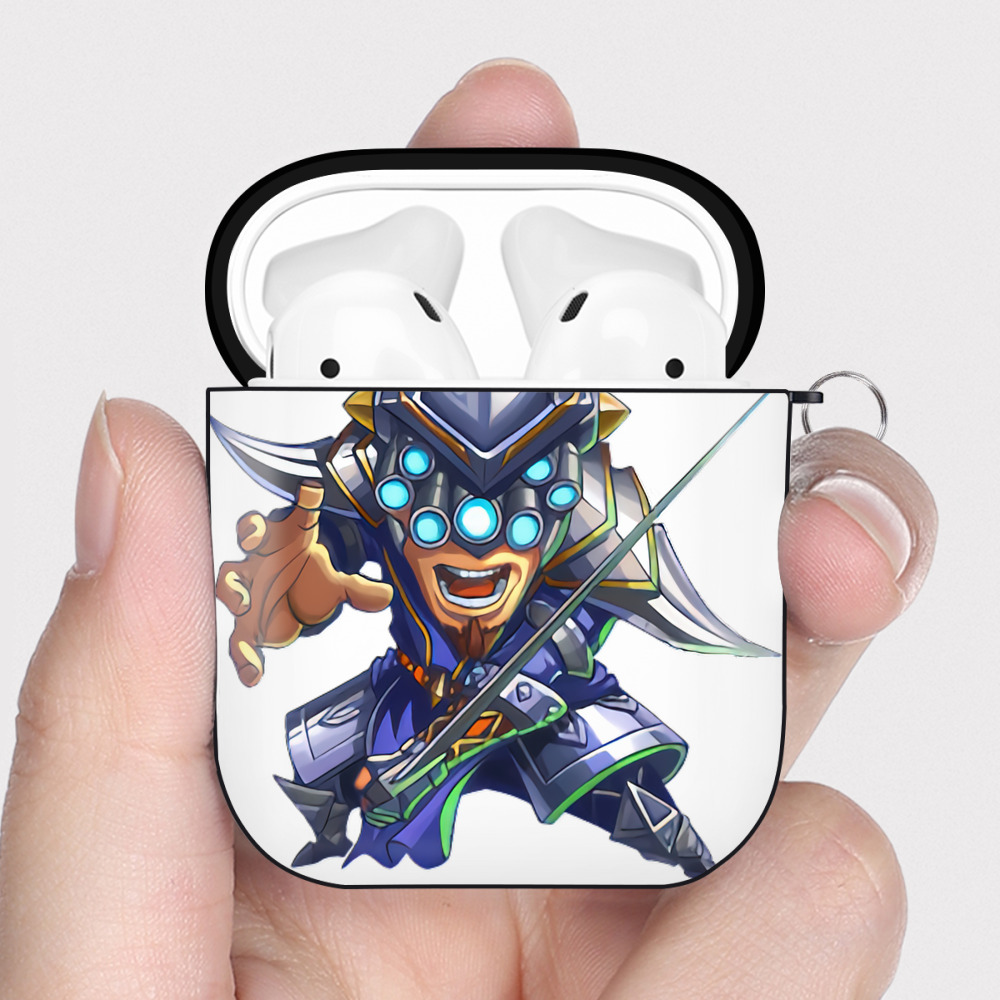 （画像用） リーグ・オブ・レジェンド League of Legends LOL AirPods 第2世代保護ケース ハードシェル ブラック 耐衝撃・防指紋・カラビナ付き