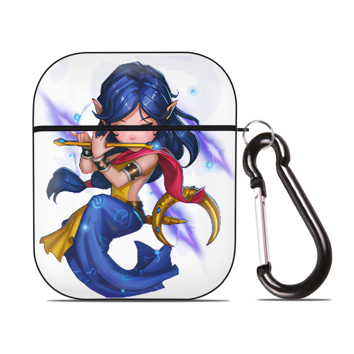 （画像用） リーグ・オブ・レジェンド League of Legends LOL AirPods 第2世代保護ケース ハードシェル ブラック 耐衝撃・防指紋・カラビナ付き
