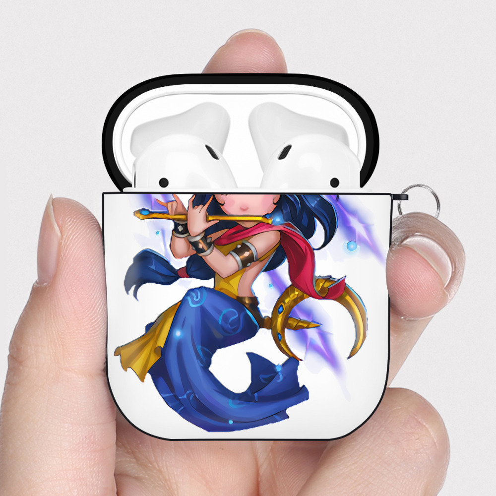 （画像用） リーグ・オブ・レジェンド League of Legends LOL AirPods 第2世代保護ケース ハードシェル ブラック 耐衝撃・防指紋・カラビナ付き