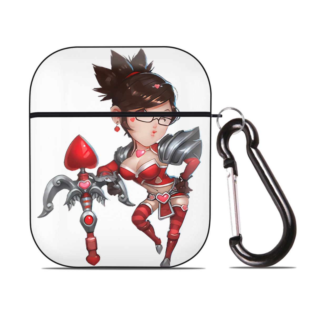（画像用） リーグ・オブ・レジェンド League of Legends LOL AirPods 第2世代保護ケース ハードシェル ブラック 耐衝撃・防指紋・カラビナ付き