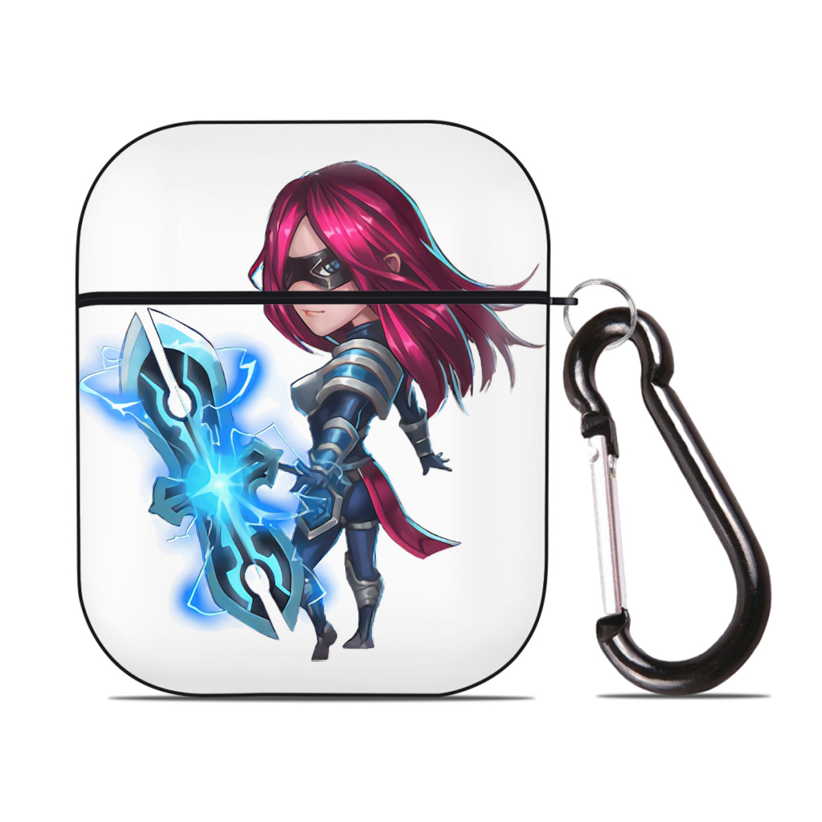 （画像用） リーグ・オブ・レジェンド League of Legends LOL AirPods 第2世代保護ケース ハードシェル ブラック 耐衝撃・防指紋・カラビナ付き