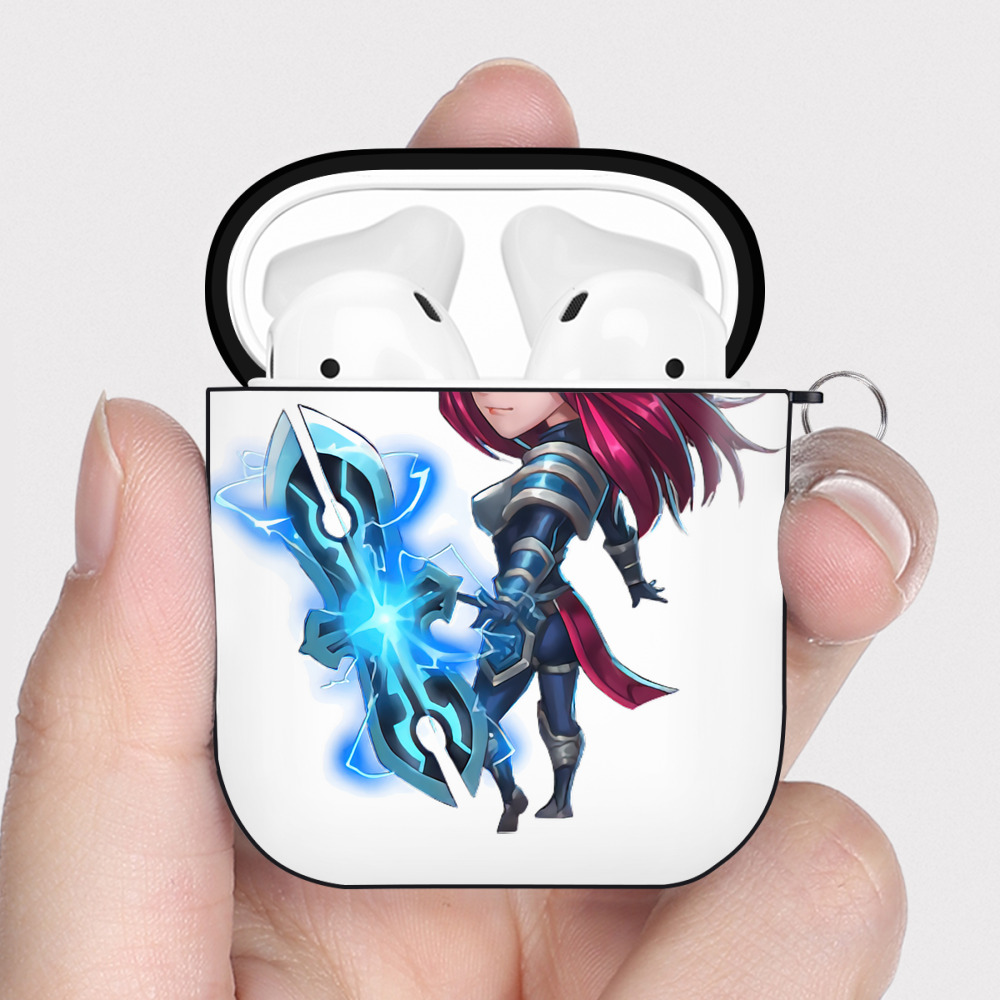 （画像用） リーグ・オブ・レジェンド League of Legends LOL AirPods 第2世代保護ケース ハードシェル ブラック 耐衝撃・防指紋・カラビナ付き