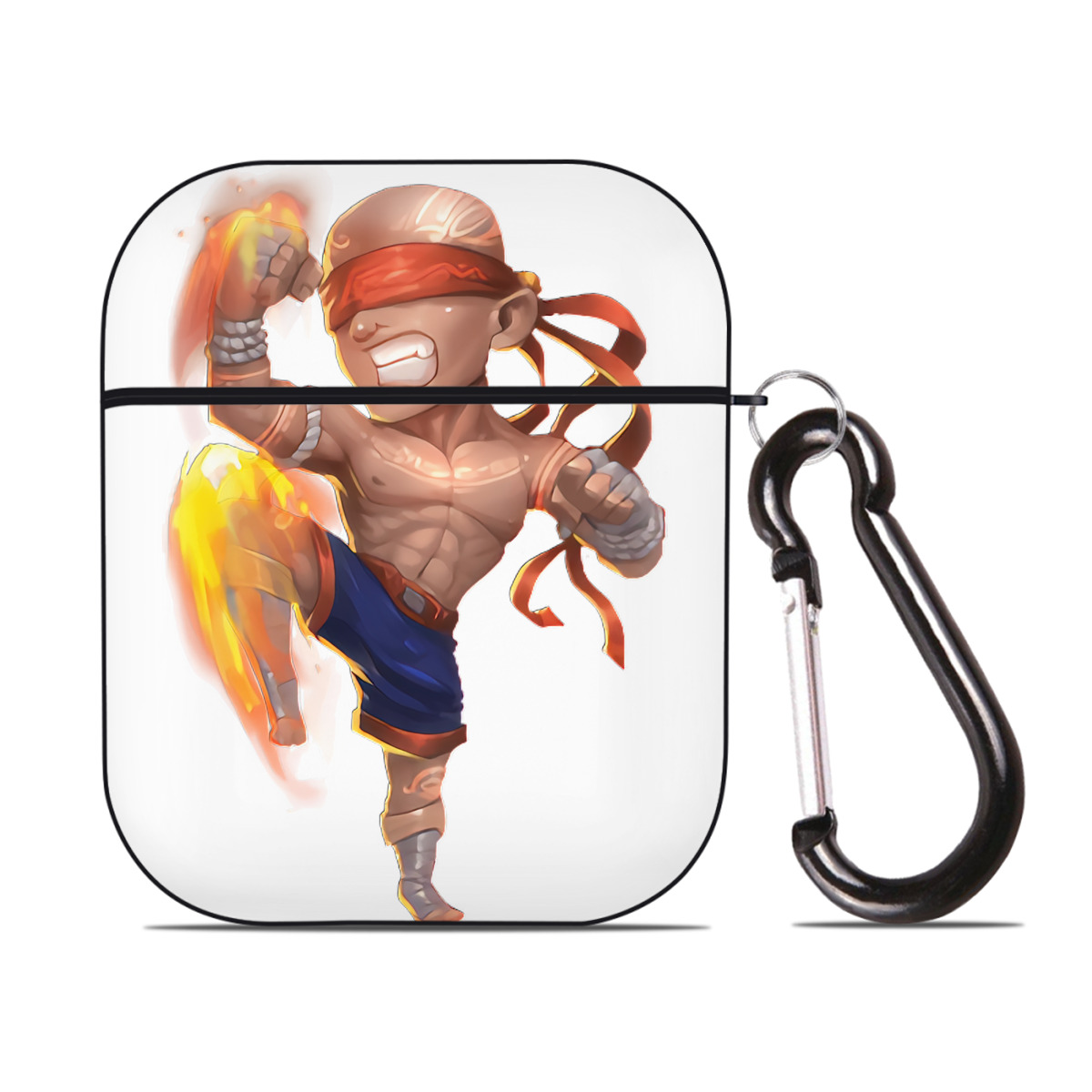 （画像用） リーグ・オブ・レジェンド League of Legends LOL AirPods 第2世代保護ケース ハードシェル ブラック 耐衝撃・防指紋・カラビナ付き