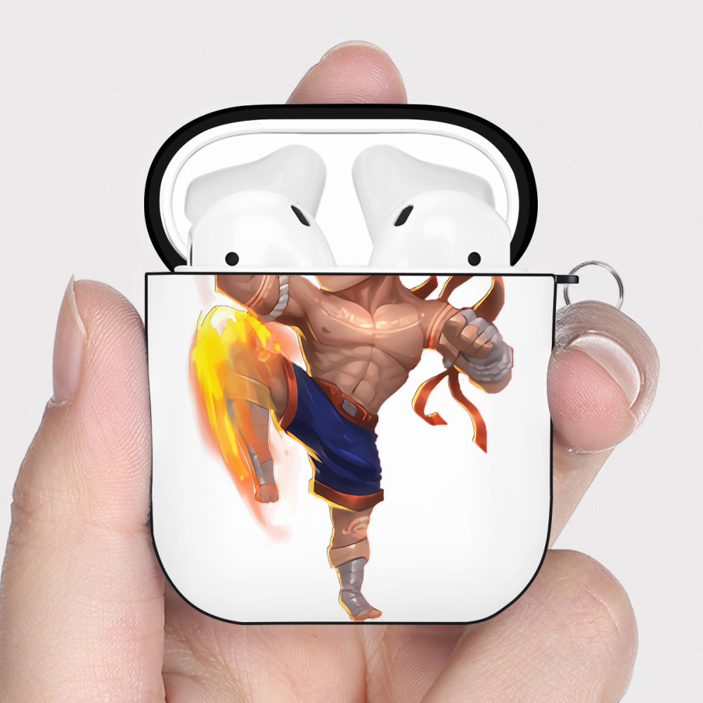 （画像用） リーグ・オブ・レジェンド League of Legends LOL AirPods 第2世代保護ケース ハードシェル ブラック 耐衝撃・防指紋・カラビナ付き