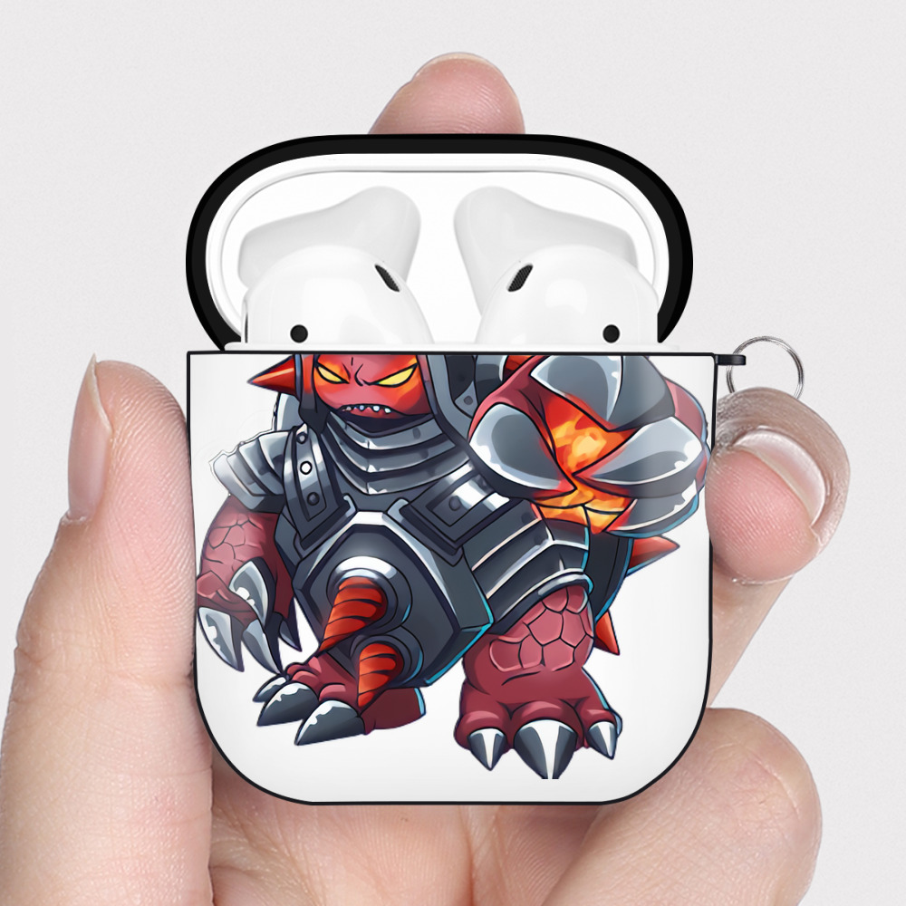 （画像用） リーグ・オブ・レジェンド League of Legends LOL AirPods 第2世代保護ケース ハードシェル ブラック 耐衝撃・防指紋・カラビナ付き