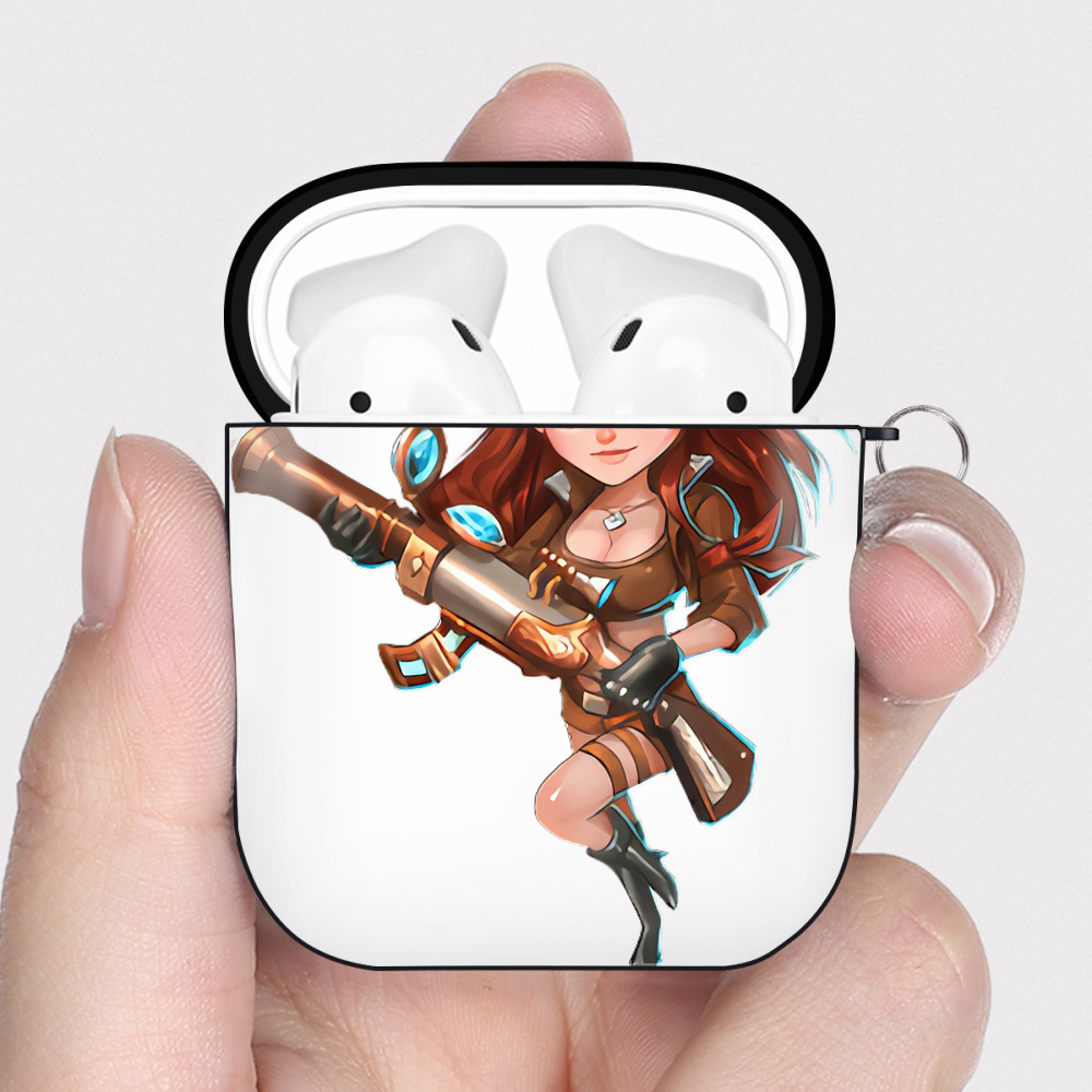 （画像用） リーグ・オブ・レジェンド League of Legends LOL AirPods 第2世代保護ケース ハードシェル ブラック 耐衝撃・防指紋・カラビナ付き
