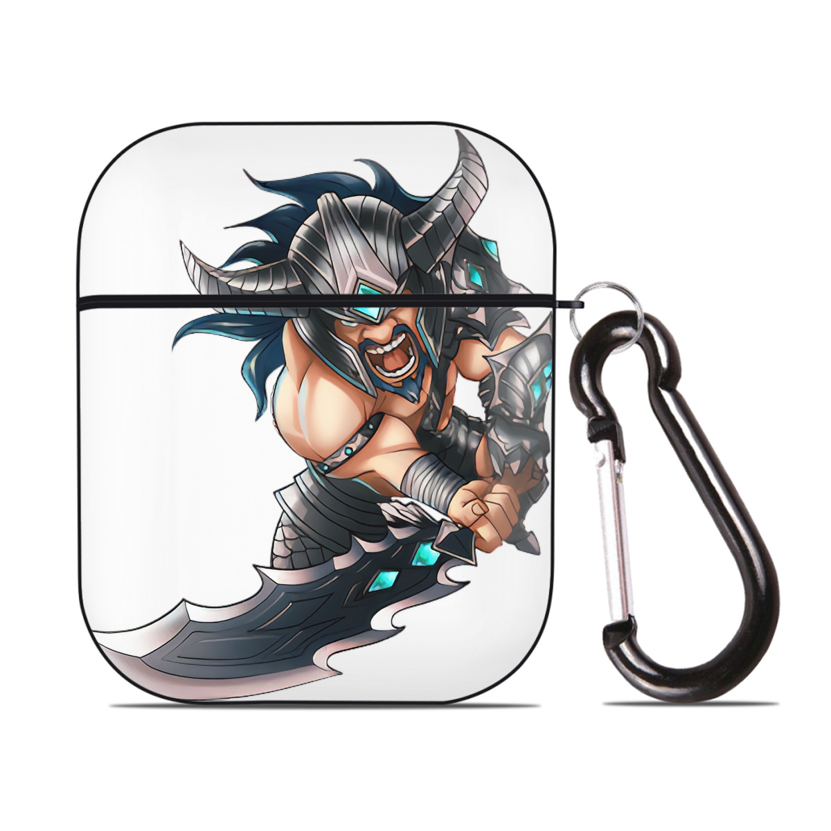 （画像用） リーグ・オブ・レジェンド League of Legends LOL AirPods 第2世代保護ケース ハードシェル ブラック 耐衝撃・防指紋・カラビナ付き
