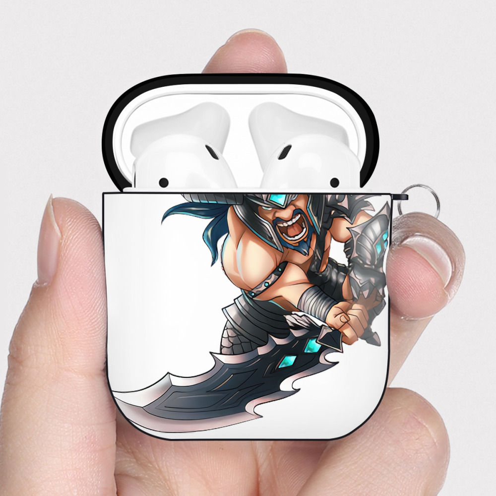 （画像用） リーグ・オブ・レジェンド League of Legends LOL AirPods 第2世代保護ケース ハードシェル ブラック 耐衝撃・防指紋・カラビナ付き