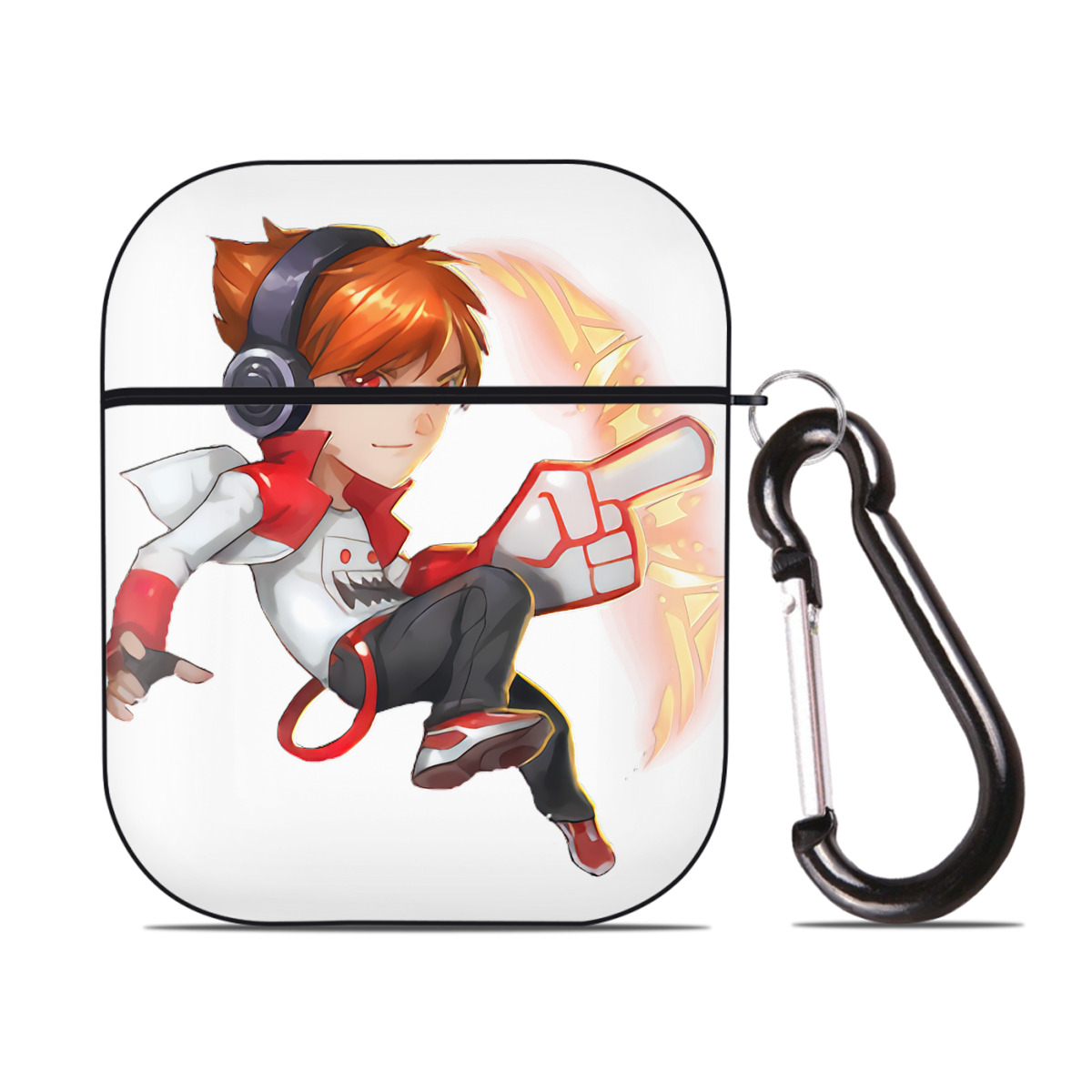 （画像用） リーグ・オブ・レジェンド League of Legends LOL AirPods 第2世代保護ケース ハードシェル ブラック 耐衝撃・防指紋・カラビナ付き