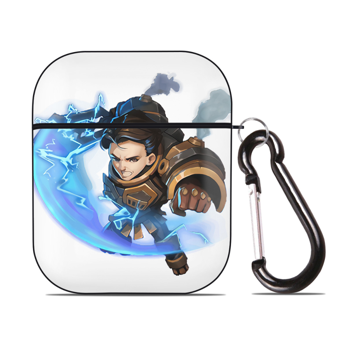 （画像用） リーグ・オブ・レジェンド League of Legends LOL AirPods 第2世代保護ケース ハードシェル ブラック 耐衝撃・防指紋・カラビナ付き