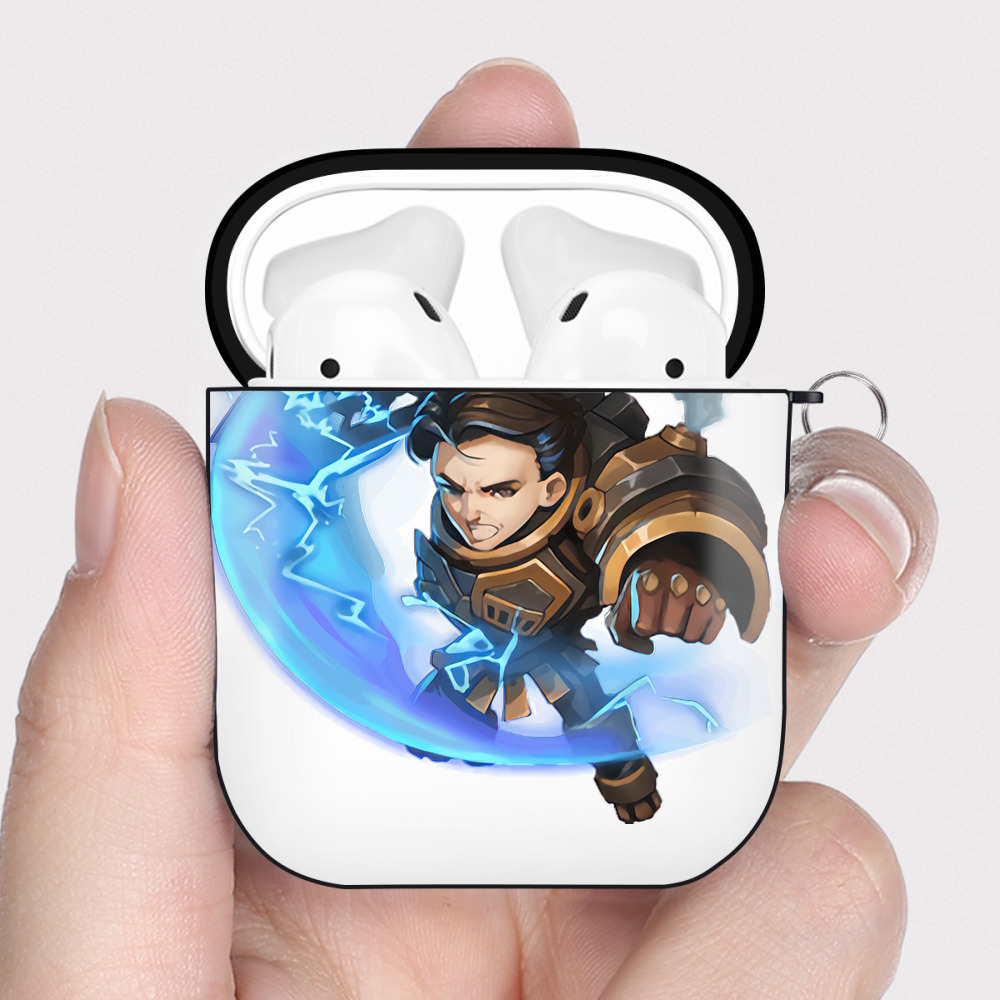 （画像用） リーグ・オブ・レジェンド League of Legends LOL AirPods 第2世代保護ケース ハードシェル ブラック 耐衝撃・防指紋・カラビナ付き