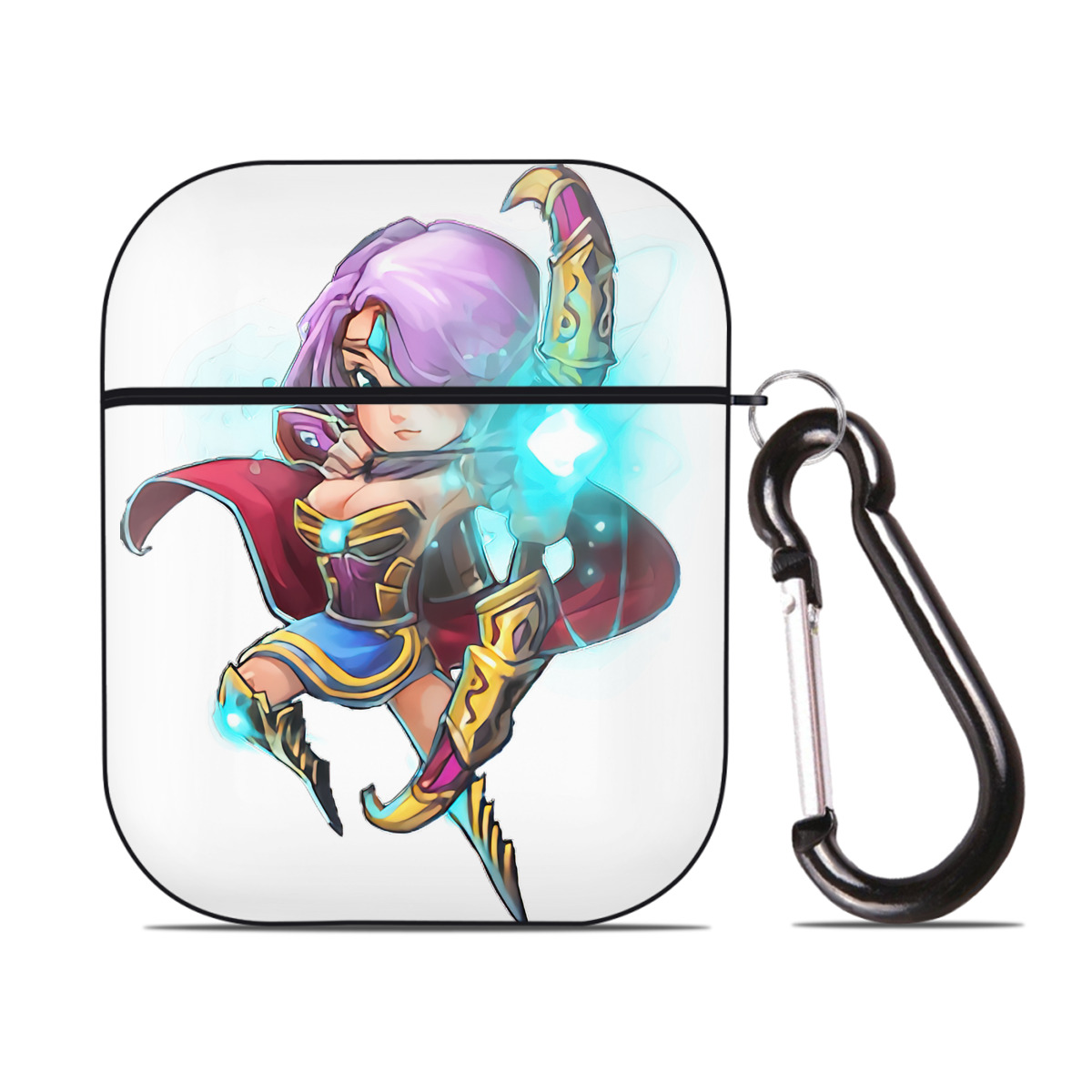（画像用） リーグ・オブ・レジェンド League of Legends LOL AirPods 第2世代保護ケース ハードシェル ブラック 耐衝撃・防指紋・カラビナ付き