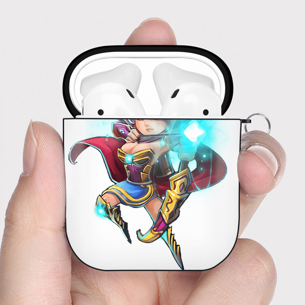 （画像用） リーグ・オブ・レジェンド League of Legends LOL AirPods 第2世代保護ケース ハードシェル ブラック 耐衝撃・防指紋・カラビナ付き