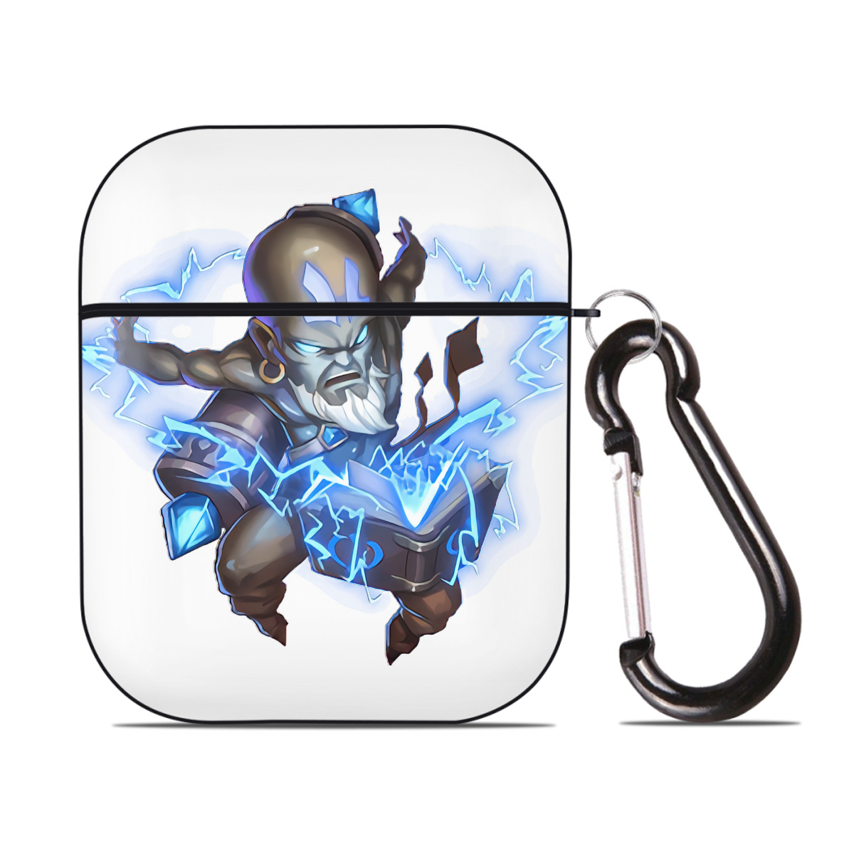 （画像用） リーグ・オブ・レジェンド League of Legends LOL AirPods 第2世代保護ケース ハードシェル ブラック 耐衝撃・防指紋・カラビナ付き