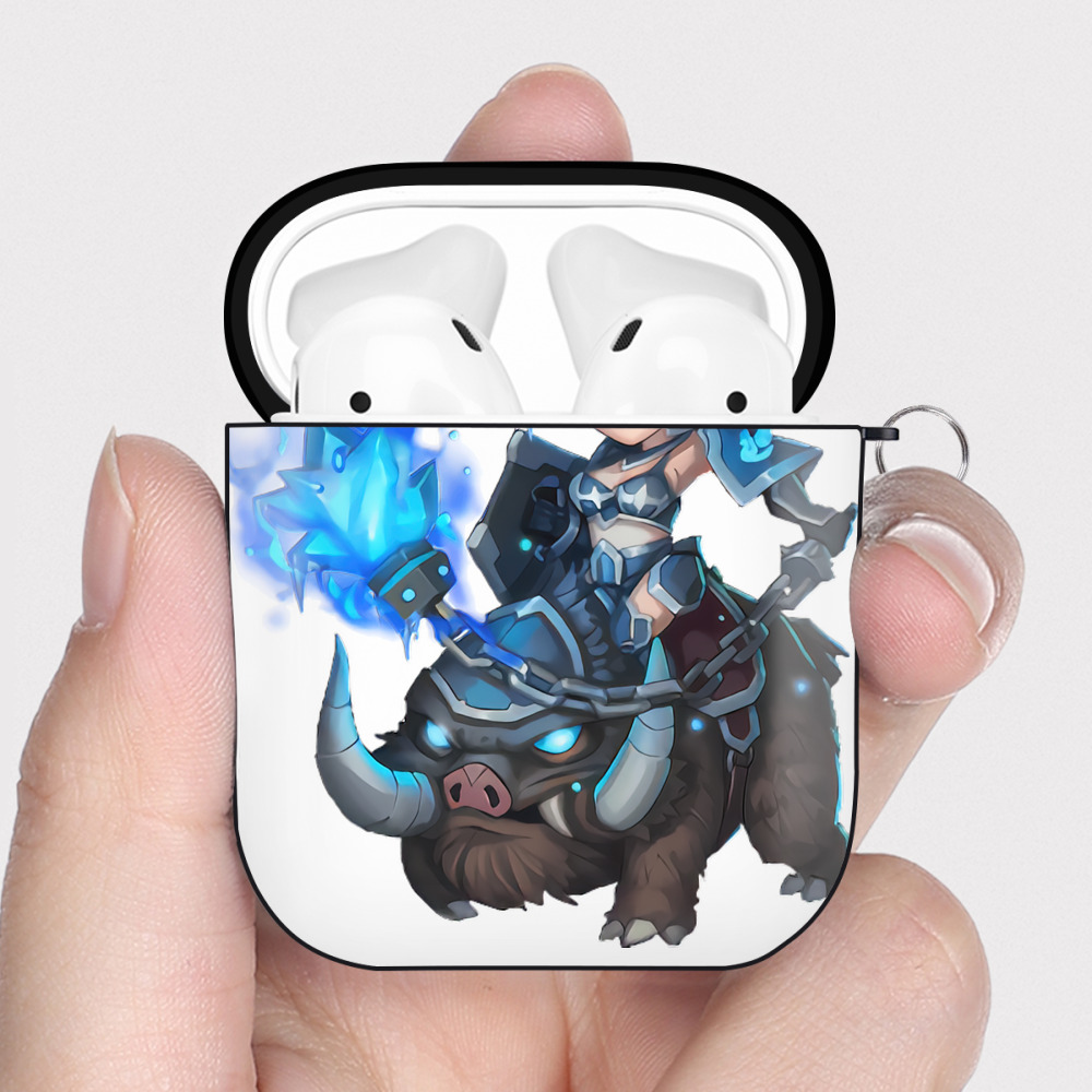 （画像用） リーグ・オブ・レジェンド League of Legends LOL AirPods 第2世代保護ケース ハードシェル ブラック 耐衝撃・防指紋・カラビナ付き