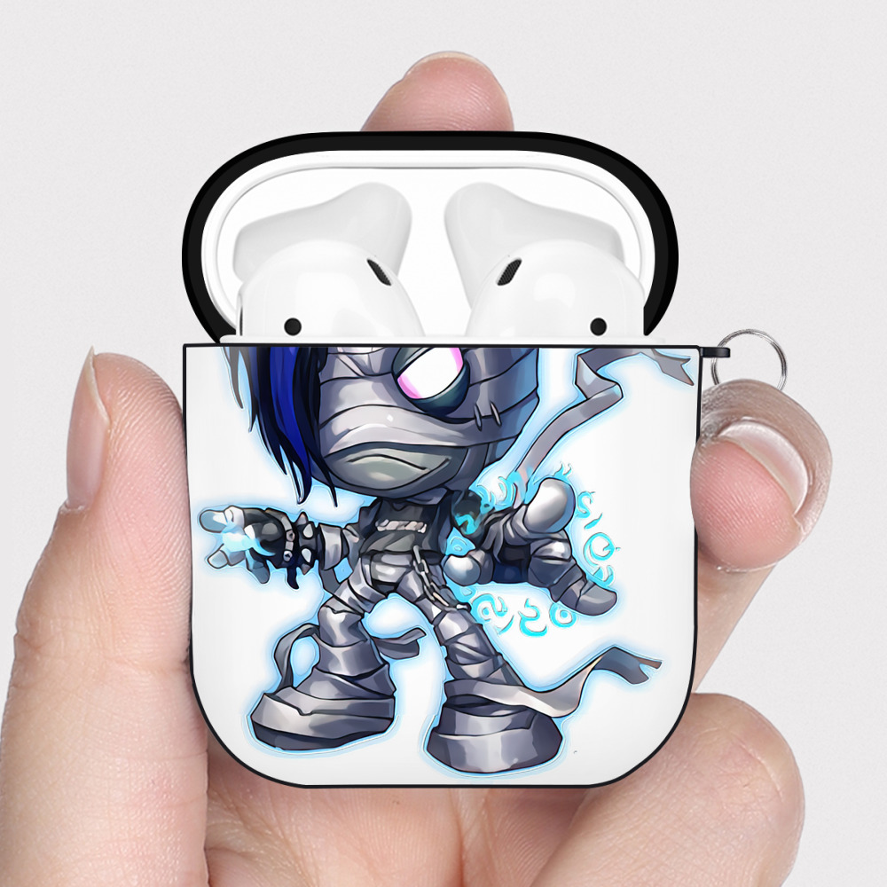 （画像用） リーグ・オブ・レジェンド League of Legends LOL AirPods 第2世代保護ケース ハードシェル ブラック 耐衝撃・防指紋・カラビナ付き