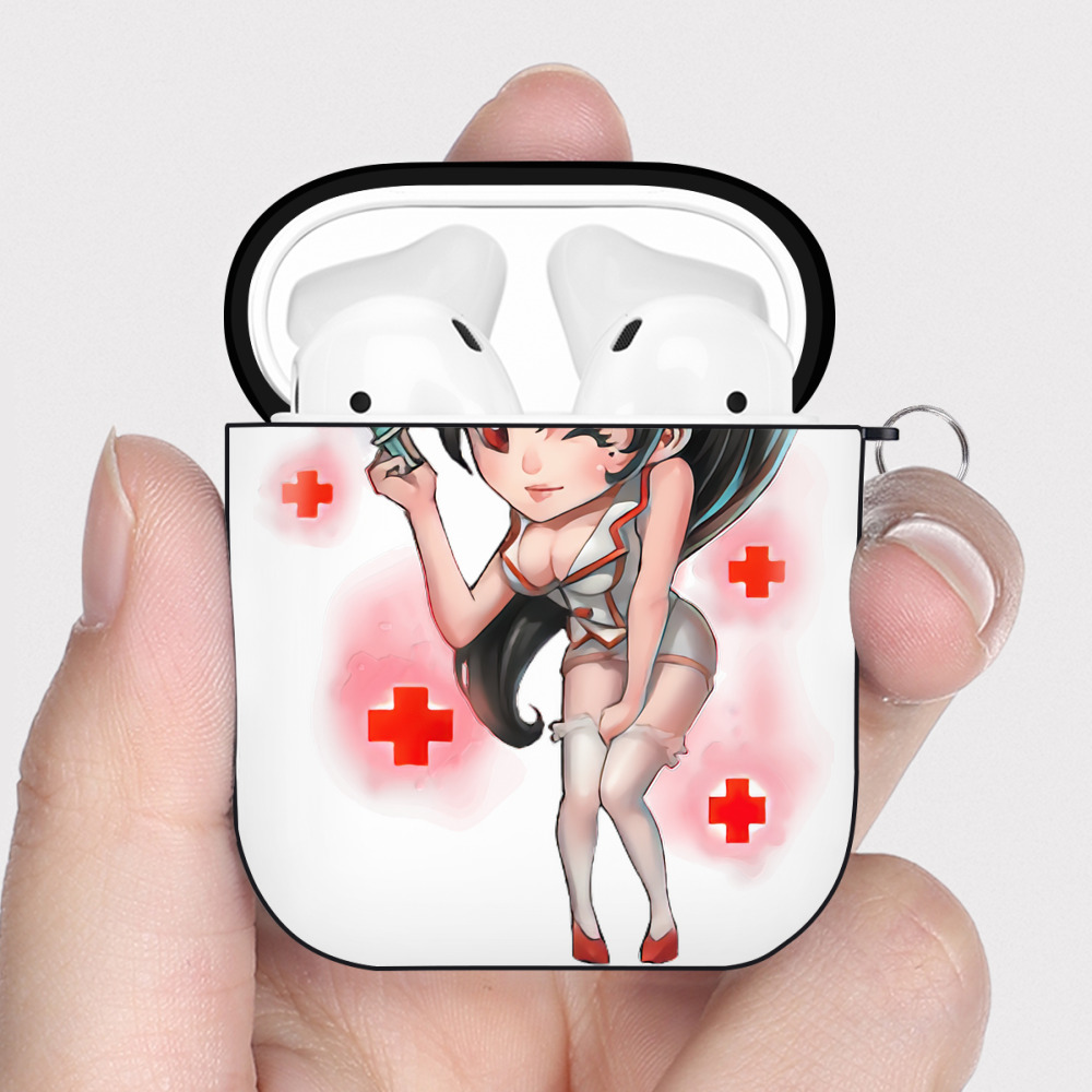 （画像用） リーグ・オブ・レジェンド League of Legends LOL AirPods 第2世代保護ケース ハードシェル ブラック 耐衝撃・防指紋・カラビナ付き