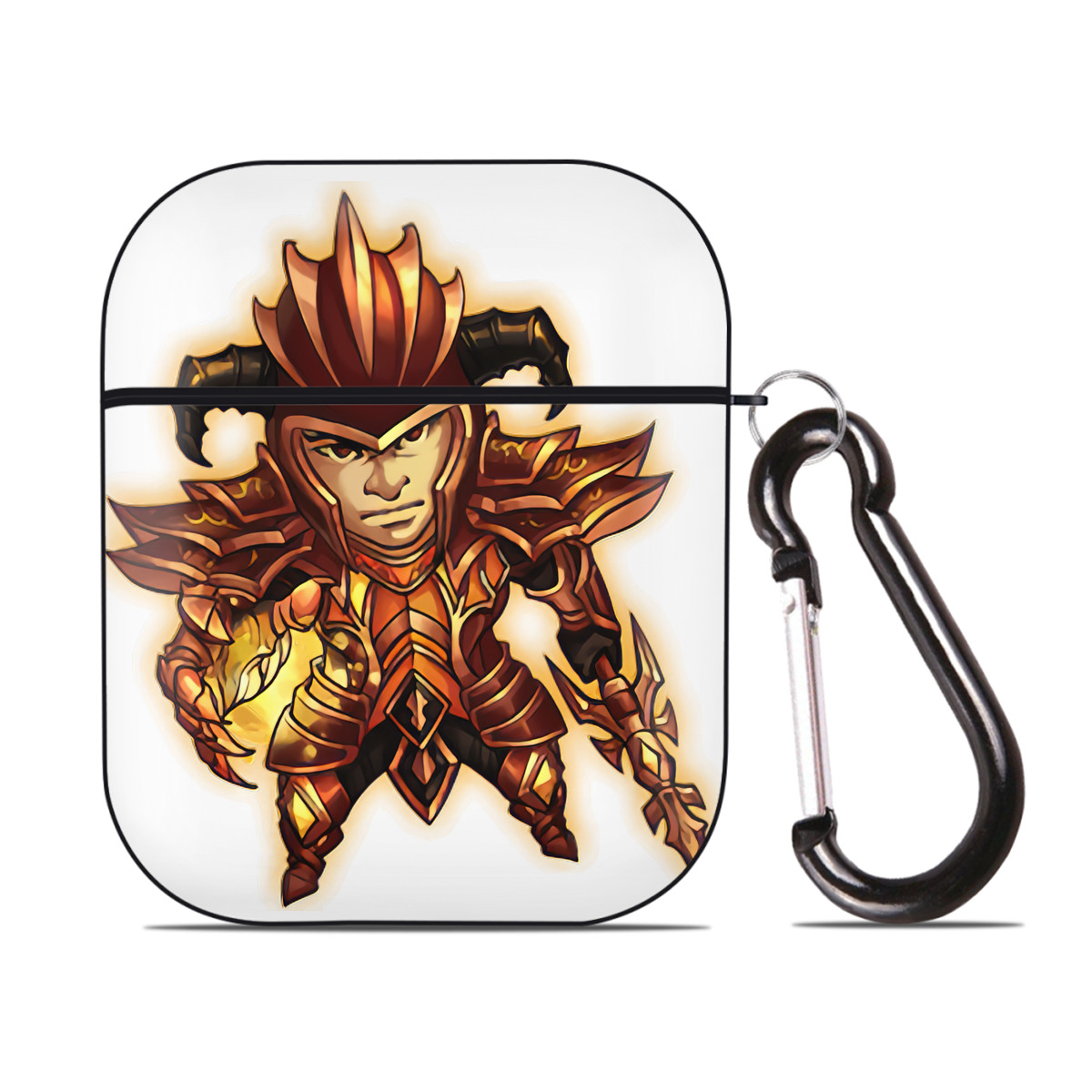 （画像用） リーグ・オブ・レジェンド League of Legends LOL AirPods 第2世代保護ケース ハードシェル ブラック 耐衝撃・防指紋・カラビナ付き