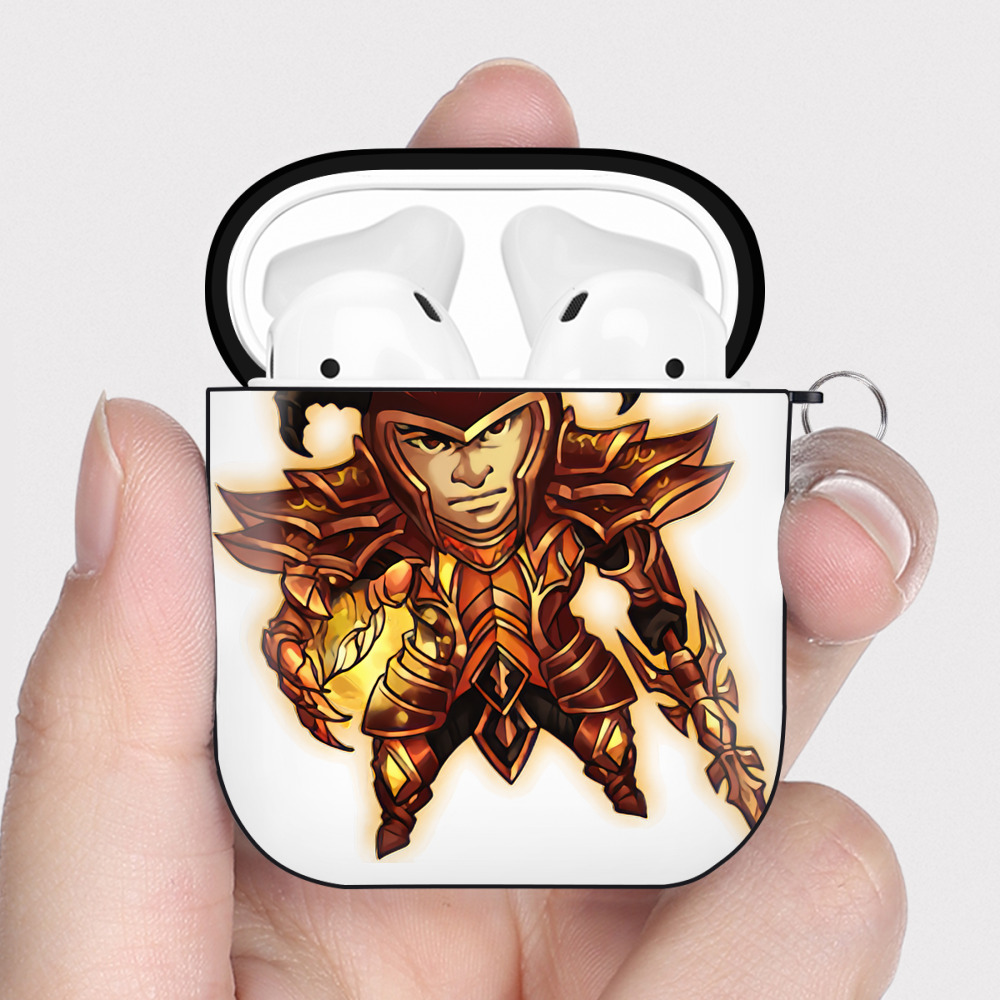（画像用） リーグ・オブ・レジェンド League of Legends LOL AirPods 第2世代保護ケース ハードシェル ブラック 耐衝撃・防指紋・カラビナ付き