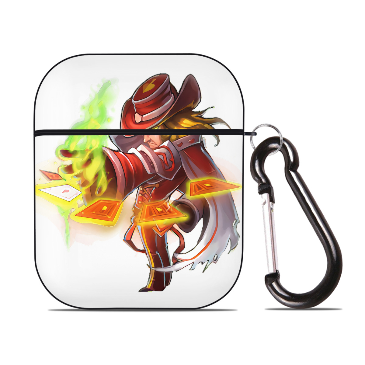 （画像用） リーグ・オブ・レジェンド League of Legends LOL AirPods 第2世代保護ケース ハードシェル ブラック 耐衝撃・防指紋・カラビナ付き