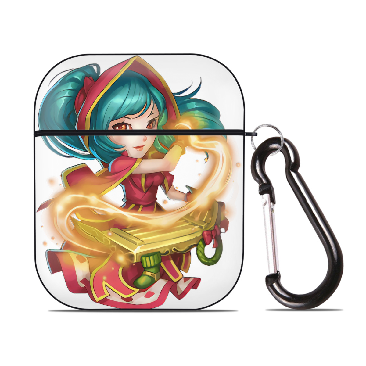 （画像用） リーグ・オブ・レジェンド League of Legends LOL AirPods 第2世代保護ケース ハードシェル ブラック 耐衝撃・防指紋・カラビナ付き