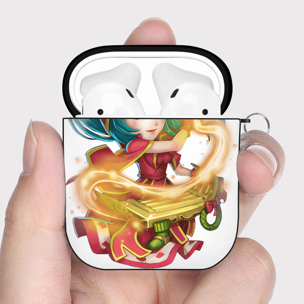 （画像用） リーグ・オブ・レジェンド League of Legends LOL AirPods 第2世代保護ケース ハードシェル ブラック 耐衝撃・防指紋・カラビナ付き