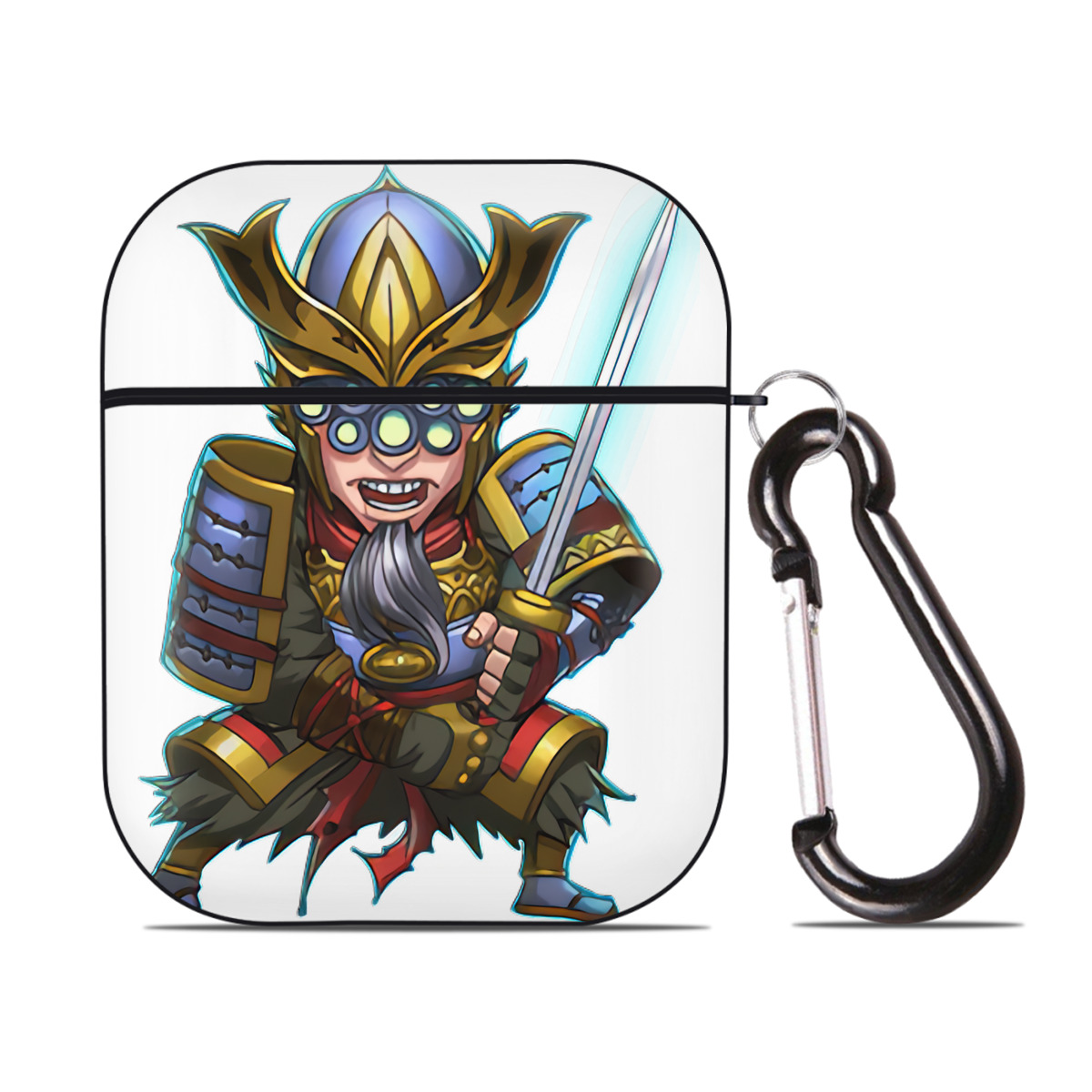 （画像用） リーグ・オブ・レジェンド League of Legends LOL AirPods 第2世代保護ケース ハードシェル ブラック 耐衝撃・防指紋・カラビナ付き
