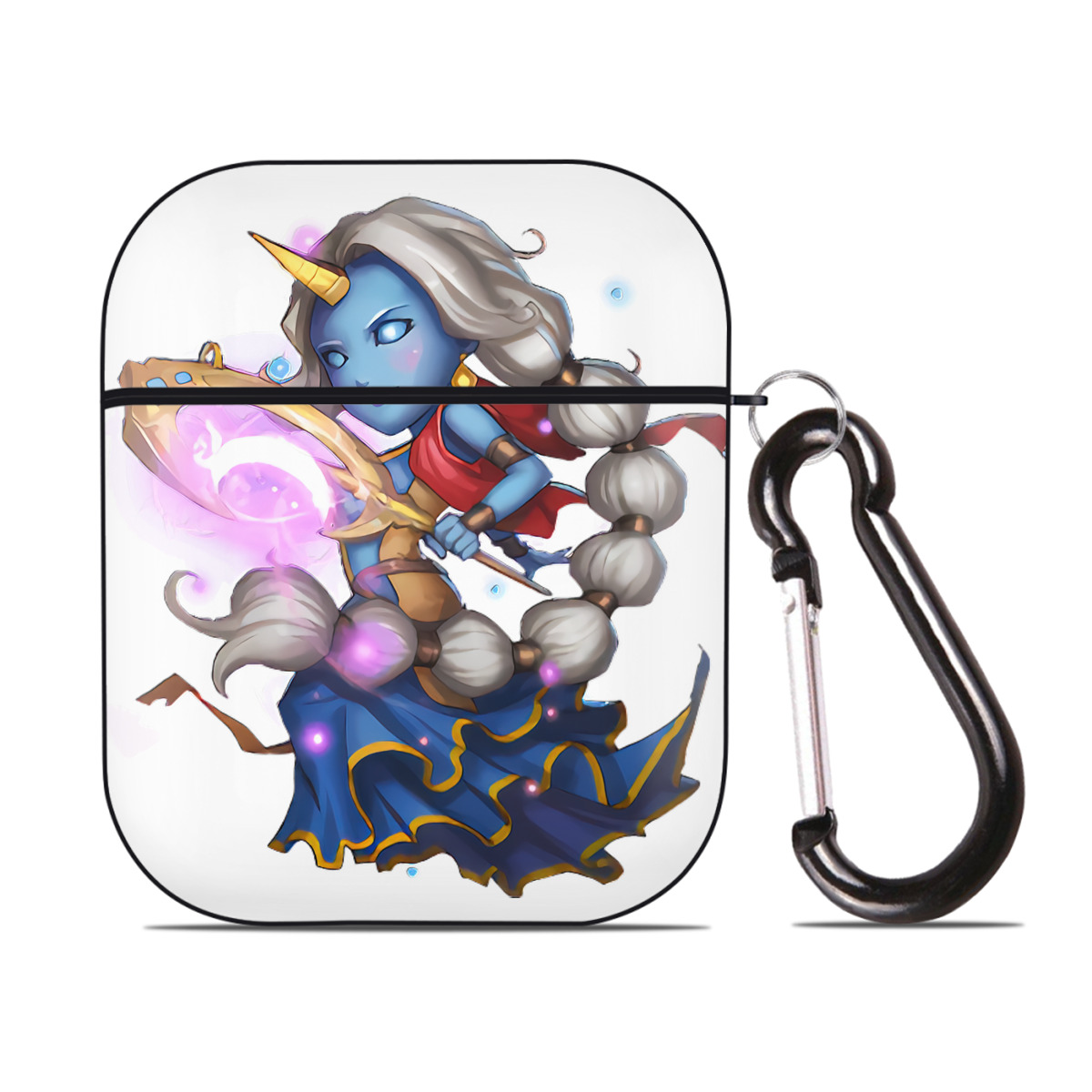 （画像用） リーグ・オブ・レジェンド League of Legends LOL AirPods 第2世代保護ケース ハードシェル ブラック 耐衝撃・防指紋・カラビナ付き