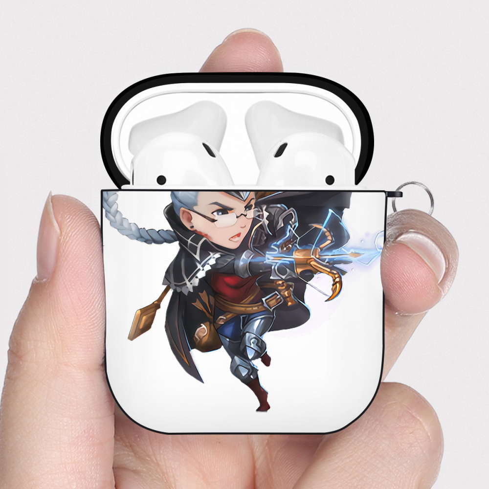 （画像用） リーグ・オブ・レジェンド League of Legends LOL AirPods 第2世代保護ケース ハードシェル ブラック 耐衝撃・防指紋・カラビナ付き
