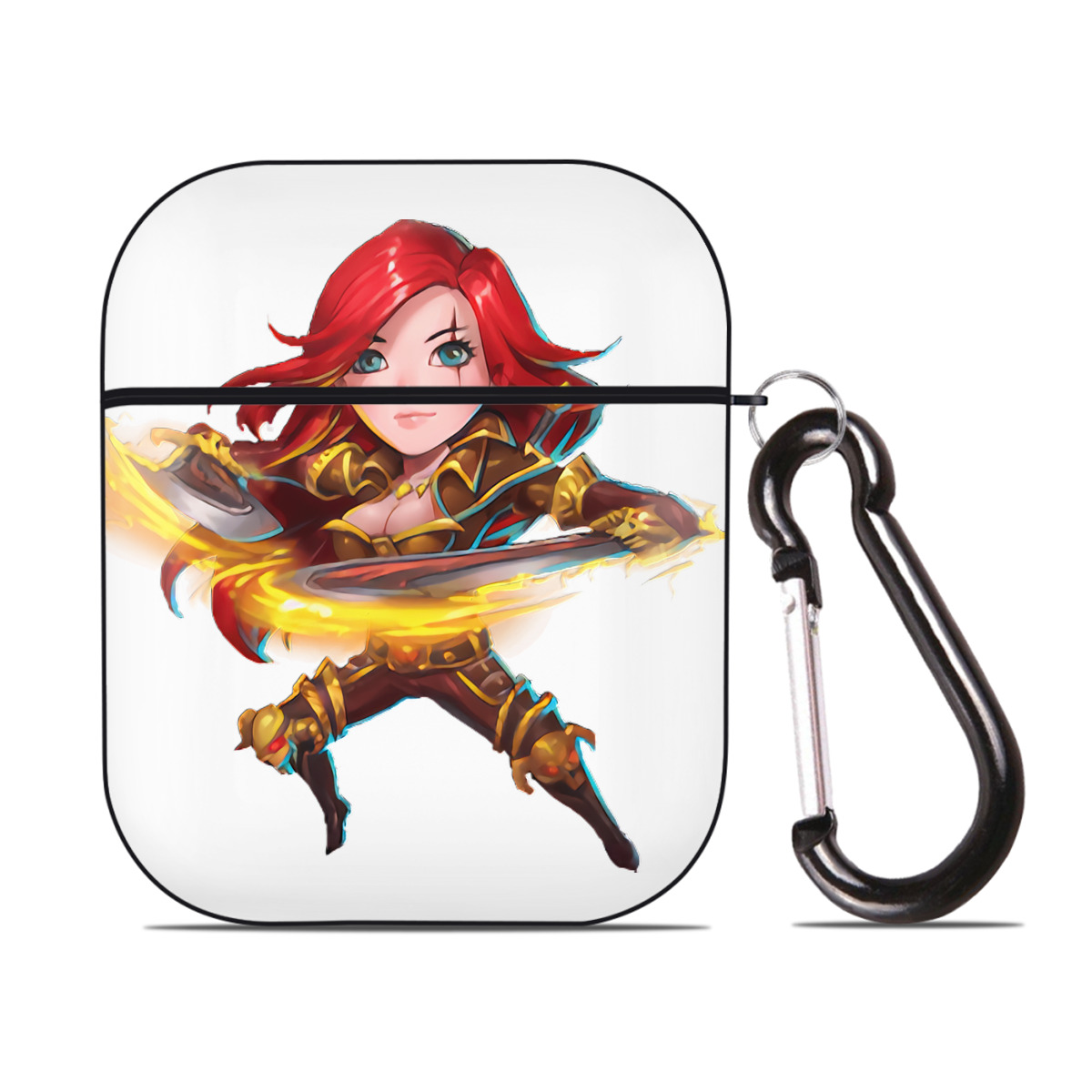 （画像用） リーグ・オブ・レジェンド League of Legends LOL AirPods 第2世代保護ケース ハードシェル ブラック 耐衝撃・防指紋・カラビナ付き