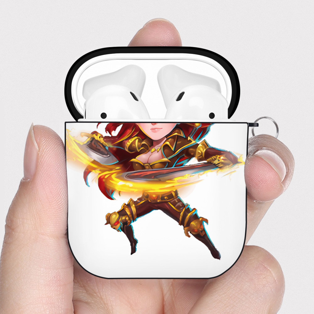 （画像用） リーグ・オブ・レジェンド League of Legends LOL AirPods 第2世代保護ケース ハードシェル ブラック 耐衝撃・防指紋・カラビナ付き