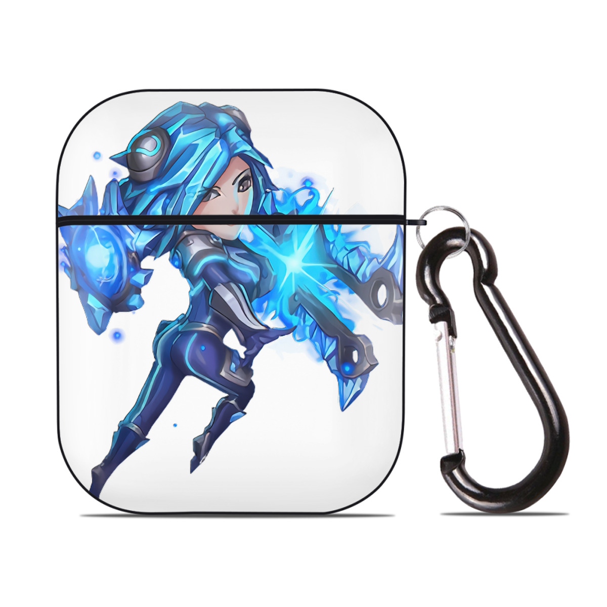 （画像用） リーグ・オブ・レジェンド League of Legends LOL AirPods 第2世代保護ケース ハードシェル ブラック 耐衝撃・防指紋・カラビナ付き