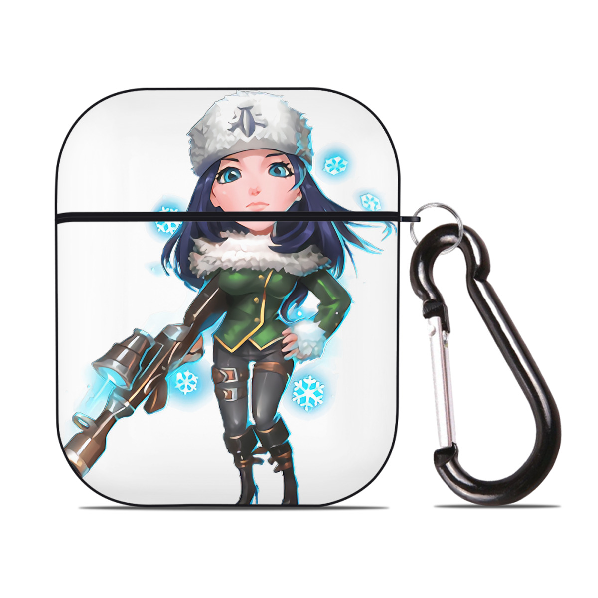 （画像用） リーグ・オブ・レジェンド League of Legends LOL AirPods 第2世代保護ケース ハードシェル ブラック 耐衝撃・防指紋・カラビナ付き