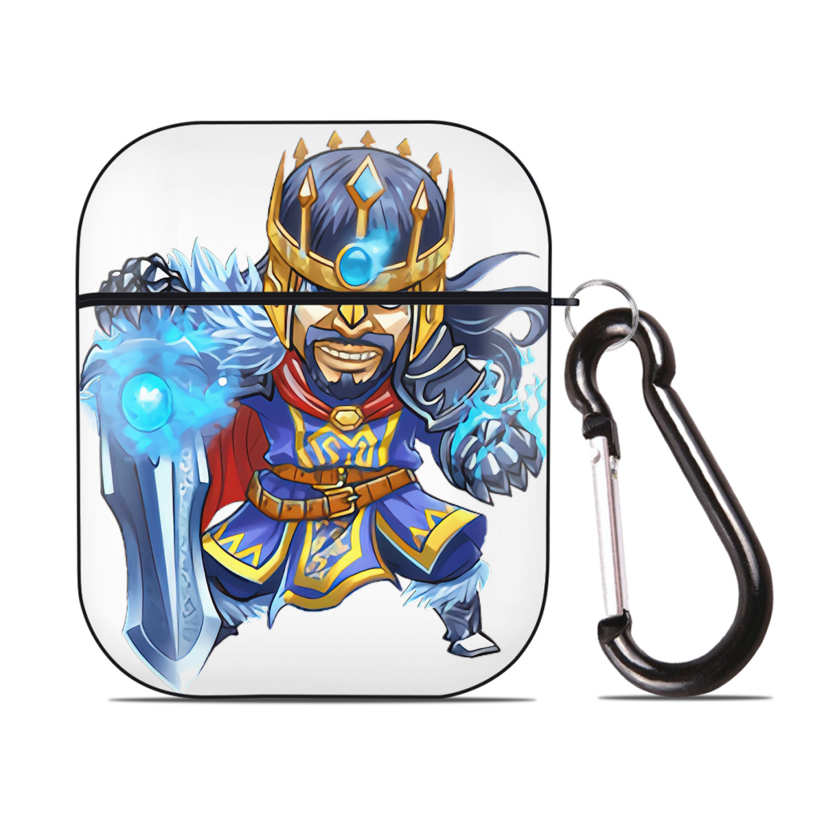 （画像用） リーグ・オブ・レジェンド League of Legends LOL AirPods 第2世代保護ケース ハードシェル ブラック 耐衝撃・防指紋・カラビナ付き