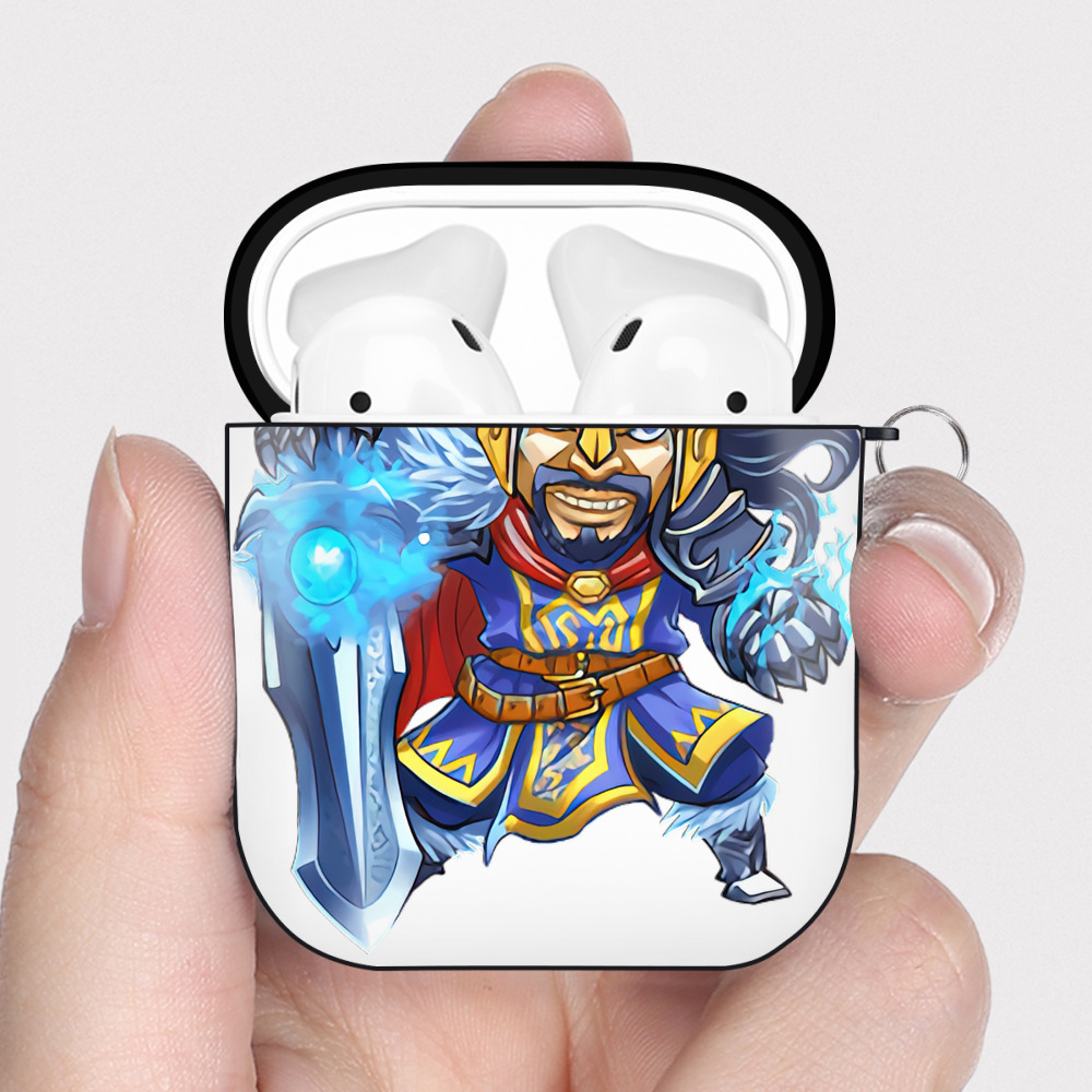 （画像用） リーグ・オブ・レジェンド League of Legends LOL AirPods 第2世代保護ケース ハードシェル ブラック 耐衝撃・防指紋・カラビナ付き