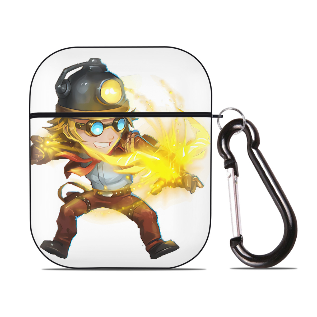 （画像用） リーグ・オブ・レジェンド League of Legends LOL AirPods 第2世代保護ケース ハードシェル ブラック 耐衝撃・防指紋・カラビナ付き