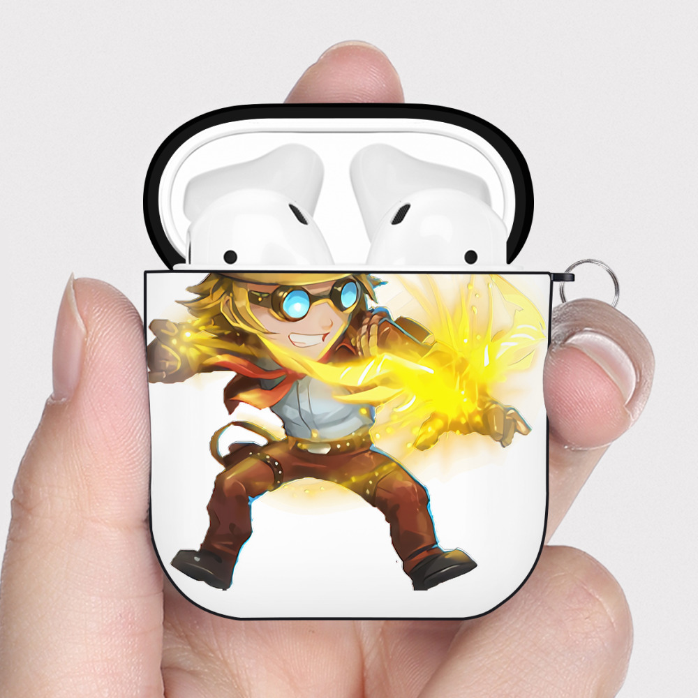 （画像用） リーグ・オブ・レジェンド League of Legends LOL AirPods 第2世代保護ケース ハードシェル ブラック 耐衝撃・防指紋・カラビナ付き