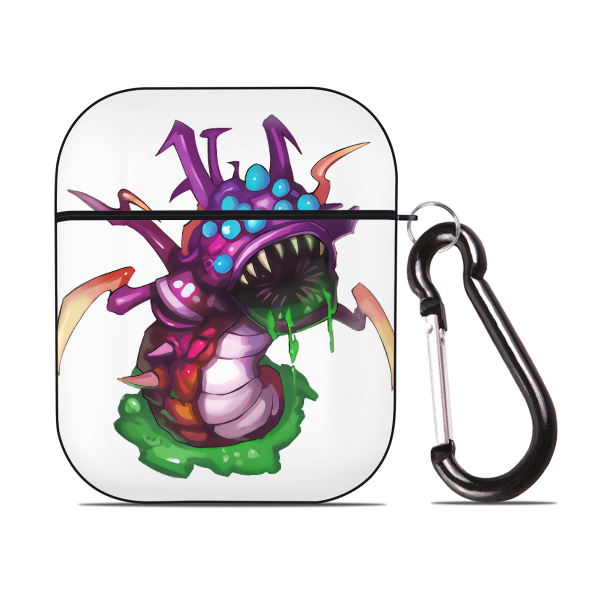 （画像用） リーグ・オブ・レジェンド League of Legends LOL AirPods 第2世代保護ケース ハードシェル ブラック 耐衝撃・防指紋・カラビナ付き