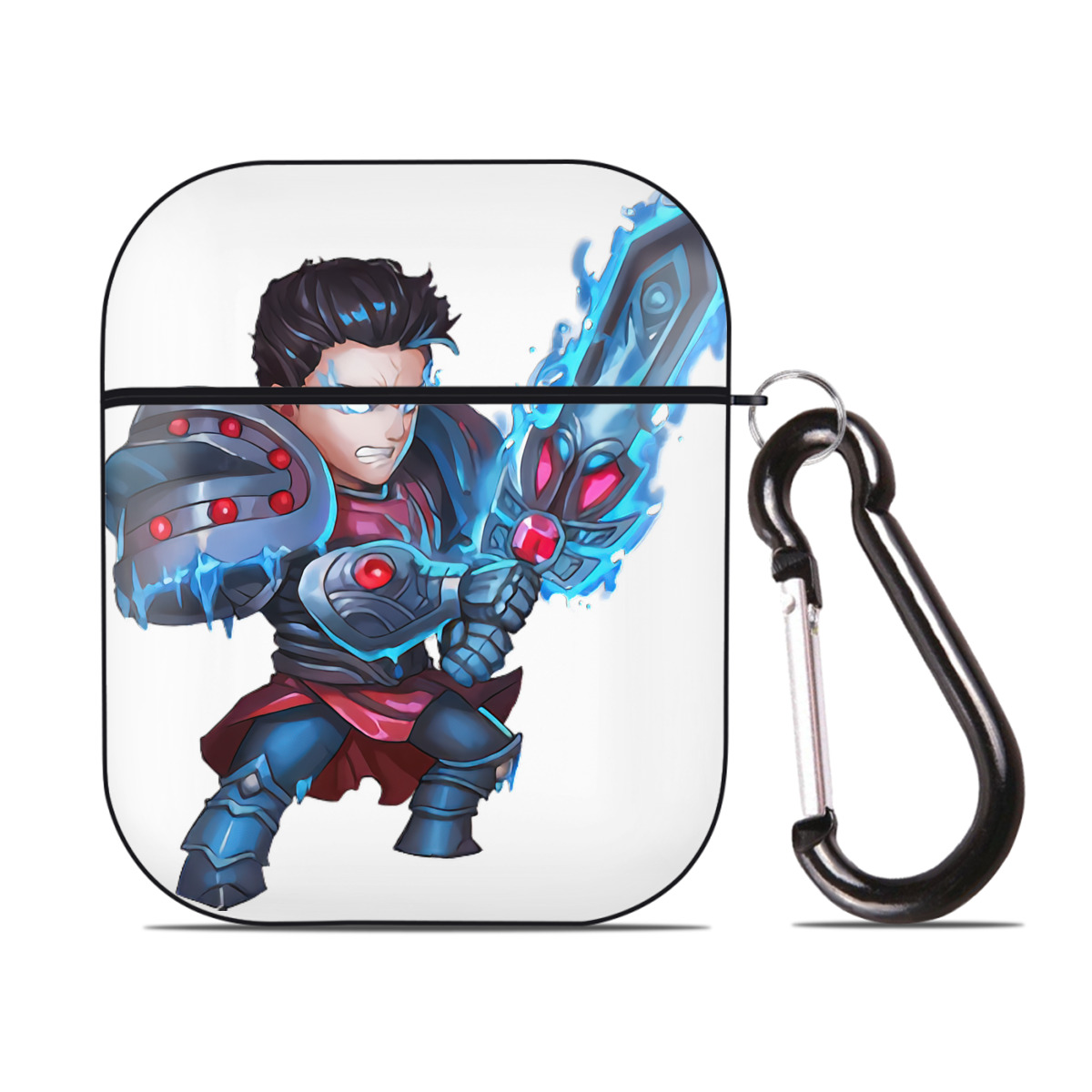 （画像用） リーグ・オブ・レジェンド League of Legends LOL AirPods 第2世代保護ケース ハードシェル ブラック 耐衝撃・防指紋・カラビナ付き