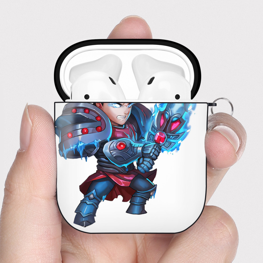 （画像用） リーグ・オブ・レジェンド League of Legends LOL AirPods 第2世代保護ケース ハードシェル ブラック 耐衝撃・防指紋・カラビナ付き