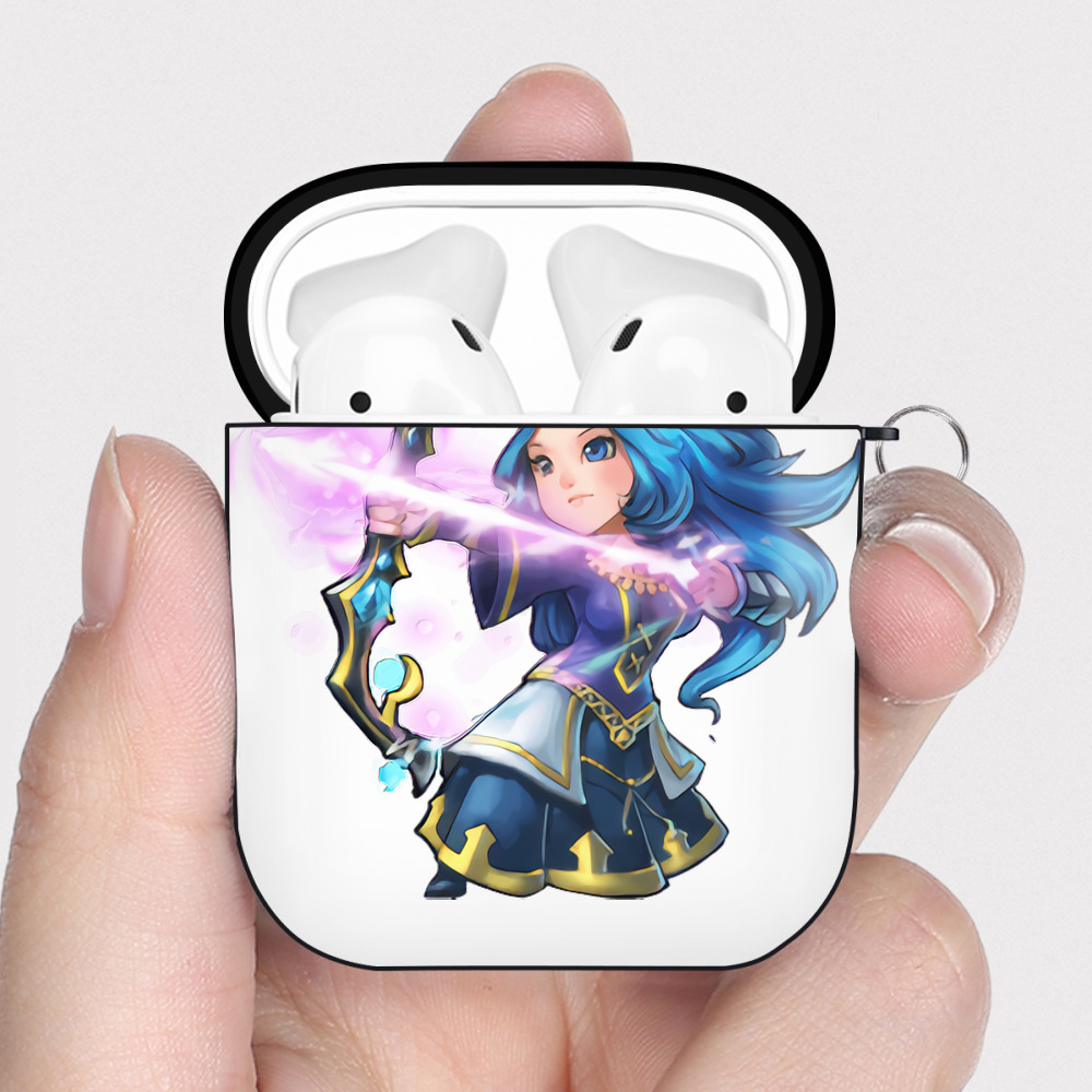 （画像用） リーグ・オブ・レジェンド League of Legends LOL AirPods 第2世代保護ケース ハードシェル ブラック 耐衝撃・防指紋・カラビナ付き