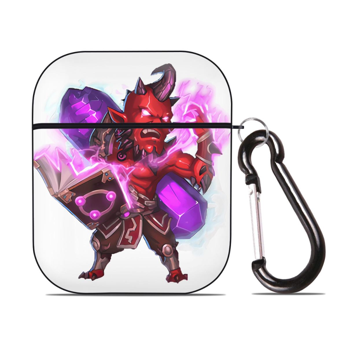 （画像用） リーグ・オブ・レジェンド League of Legends LOL AirPods 第2世代保護ケース ハードシェル ブラック 耐衝撃・防指紋・カラビナ付き