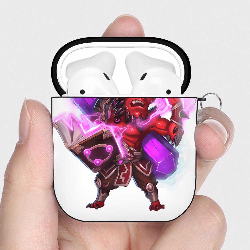 （画像用） リーグ・オブ・レジェンド League of Legends LOL AirPods 第2世代保護ケース ハードシェル ブラック 耐衝撃・防指紋・カラビナ付き