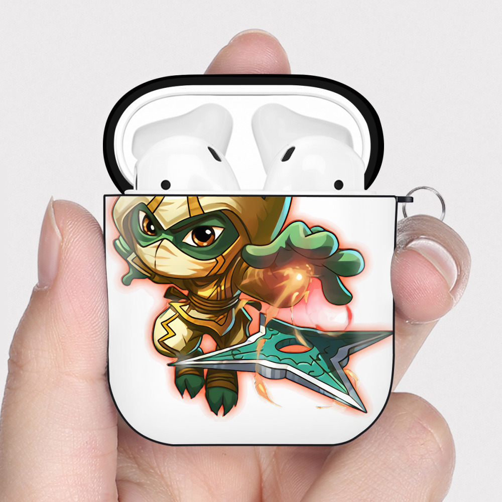 （画像用） リーグ・オブ・レジェンド League of Legends LOL AirPods 第2世代保護ケース ハードシェル ブラック 耐衝撃・防指紋・カラビナ付き