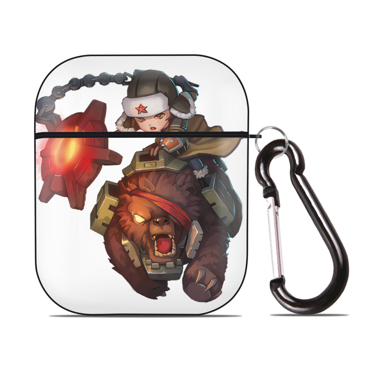 （画像用） リーグ・オブ・レジェンド League of Legends LOL AirPods 第2世代保護ケース ハードシェル ブラック 耐衝撃・防指紋・カラビナ付き