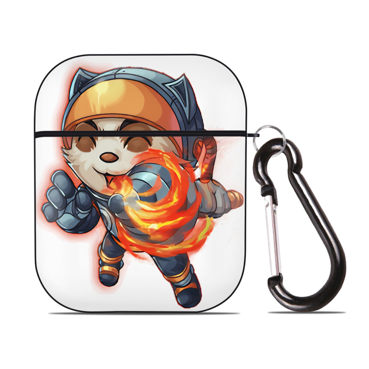 （画像用） リーグ・オブ・レジェンド League of Legends LOL AirPods 第2世代保護ケース ハードシェル ブラック 耐衝撃・防指紋・カラビナ付き
