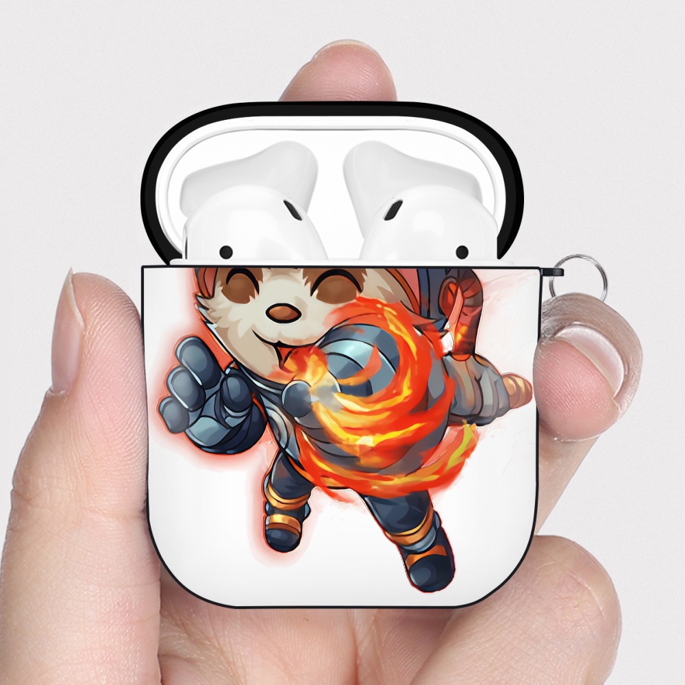 （画像用） リーグ・オブ・レジェンド League of Legends LOL AirPods 第2世代保護ケース ハードシェル ブラック 耐衝撃・防指紋・カラビナ付き