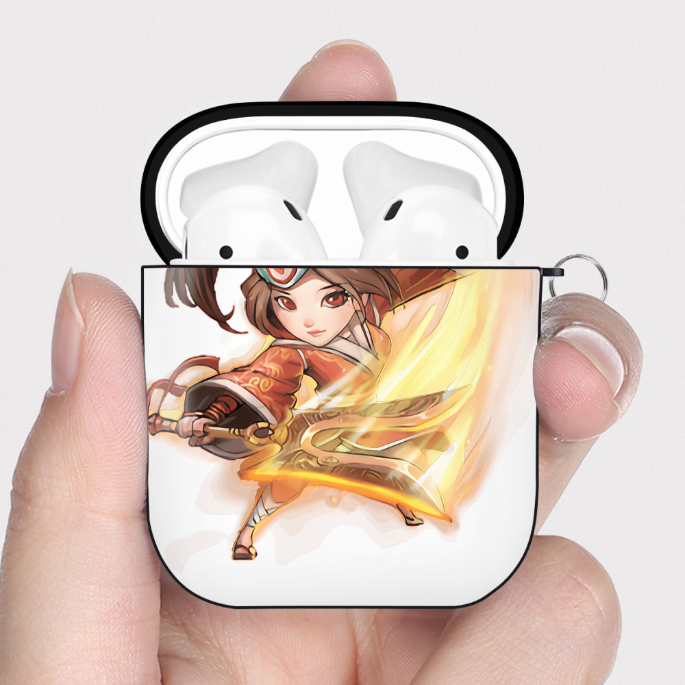 （画像用） リーグ・オブ・レジェンド League of Legends LOL AirPods 第2世代保護ケース ハードシェル ブラック 耐衝撃・防指紋・カラビナ付き