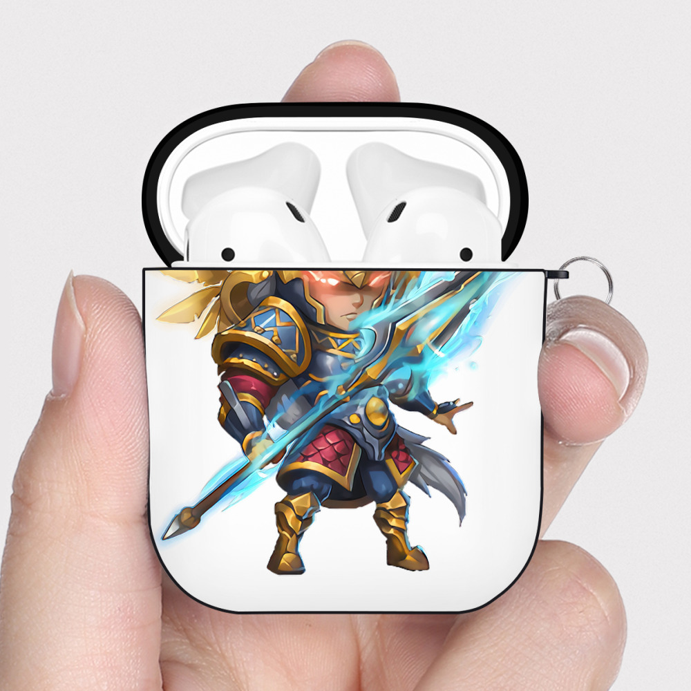 （画像用） リーグ・オブ・レジェンド League of Legends LOL AirPods 第2世代保護ケース ハードシェル ブラック 耐衝撃・防指紋・カラビナ付き