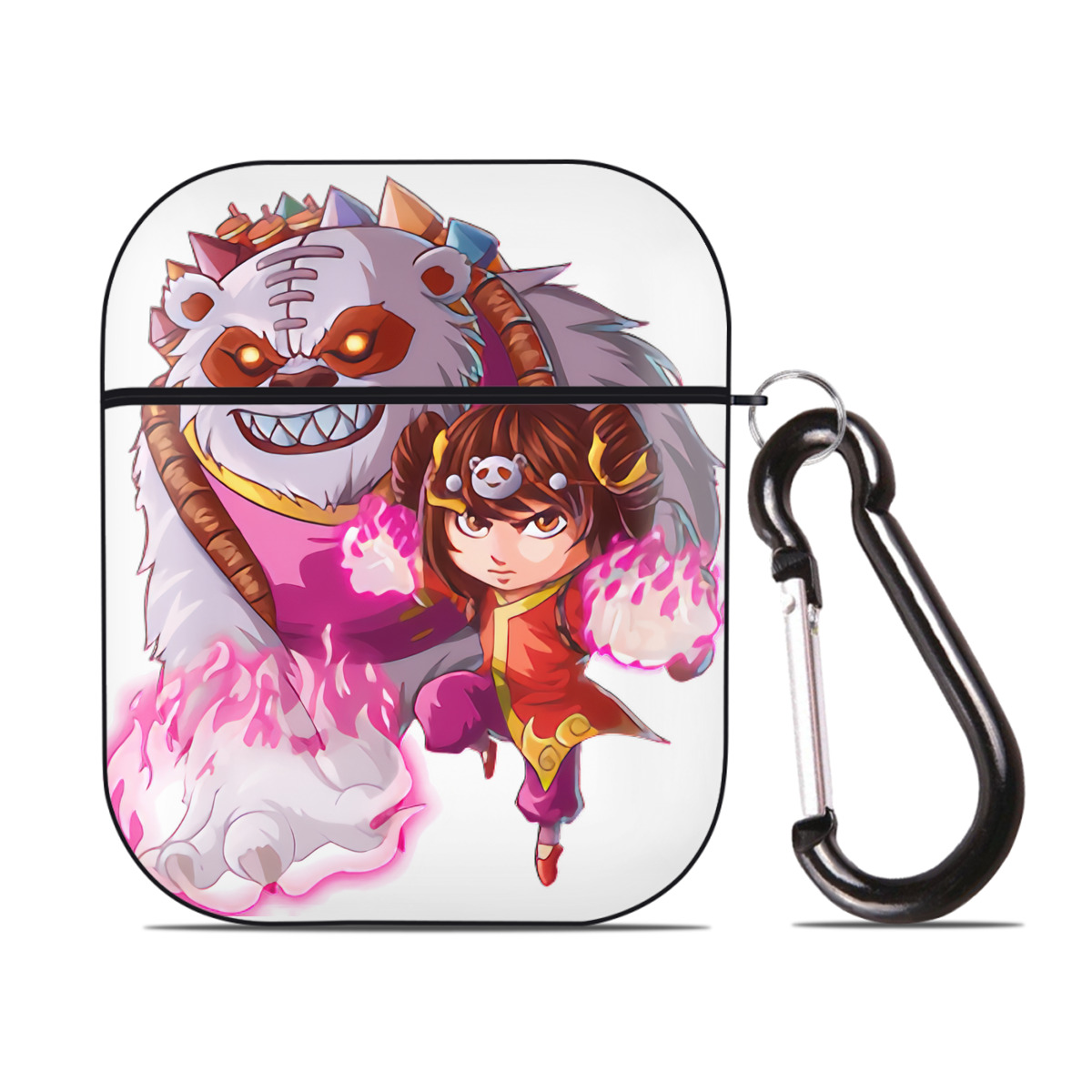（画像用） リーグ・オブ・レジェンド League of Legends LOL AirPods 第2世代保護ケース ハードシェル ブラック 耐衝撃・防指紋・カラビナ付き